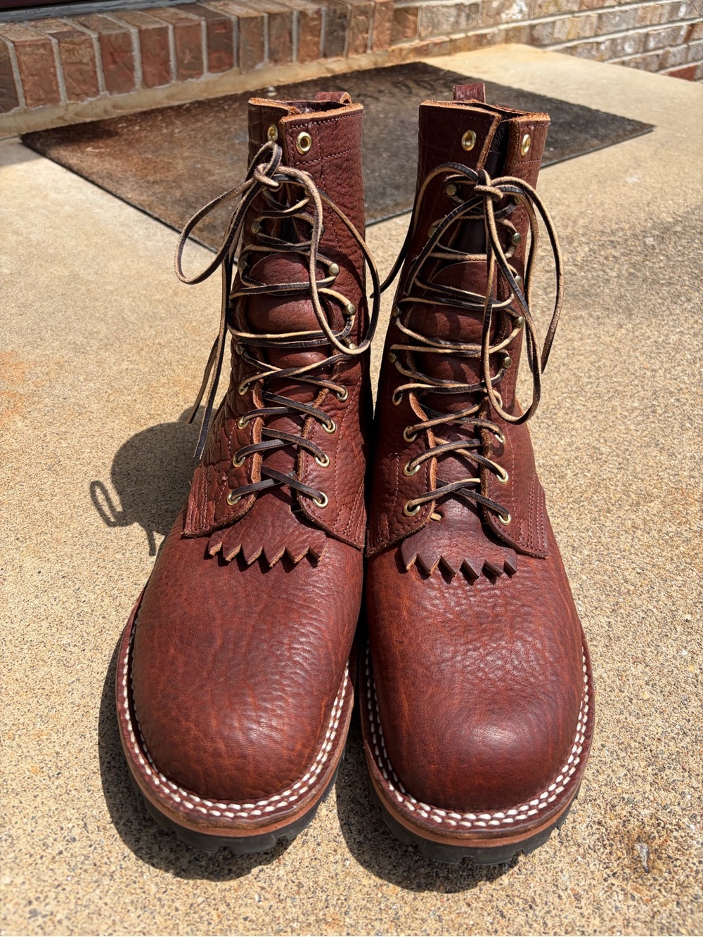 Nick's Handmade Boots Zero Drop ZD Strider Minotaur Bullhide Brown Leather - 13D